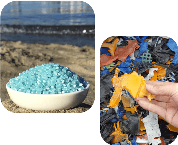 回收海岸塑膠再製成筆類商品